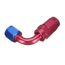 90 Degree Car Swivel Hose End For Braided Nylon Red Blue Aluminum