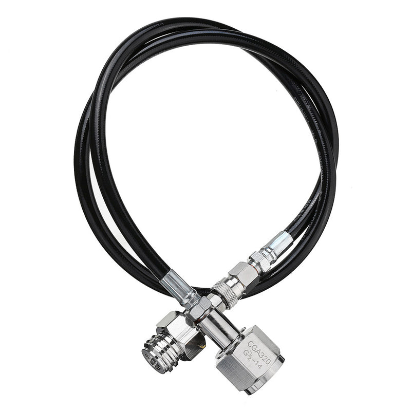36 Inch External CGA320 Tank Direct Adapter Hose Kit for CO2 SodaStream Soda Club