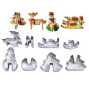 Honana 8PCS 3D Christmas Scenario Cookie Cutter Mold Set Stainless Steel Fondant Cake Baking Mold