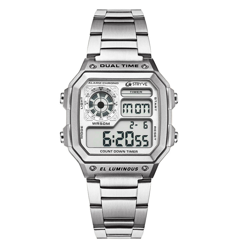 STRYVE S8007 Luminous Display Alarm Date Week Display Countdown Men Sport Digital Watch