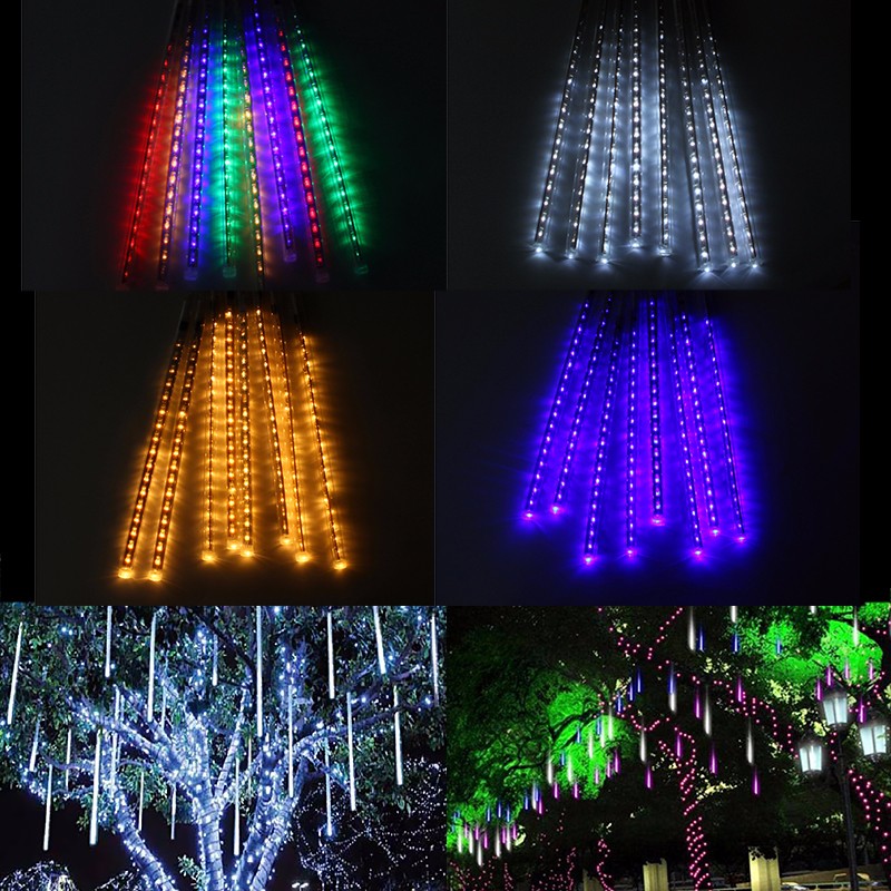 Outdoor 30cm USB LED Meteor Shower Rain 8 Tubes Xmas Light with US Plug