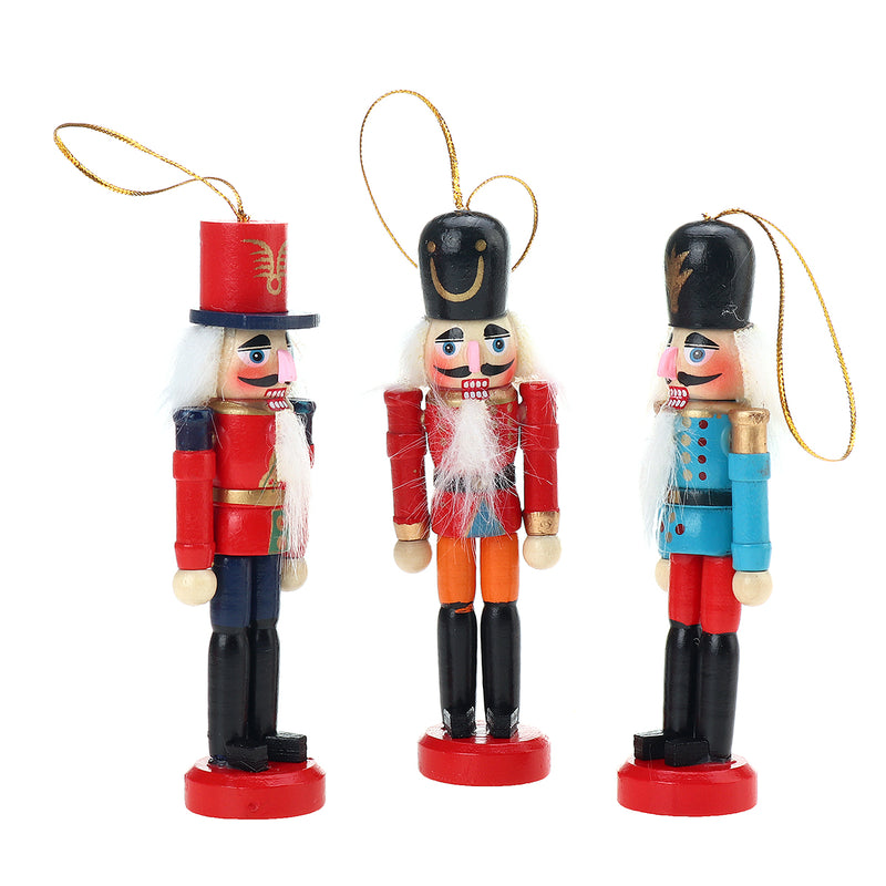 6pcs 12cm Wooden Nutcracker Doll Soldier Christmas Ornaments Xmas Gifts Decorations