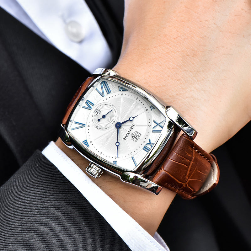 BENYAR 5114 Fashion Men Watch 3ATM Waterproof Date Display Leather Strap Quartz Watch
