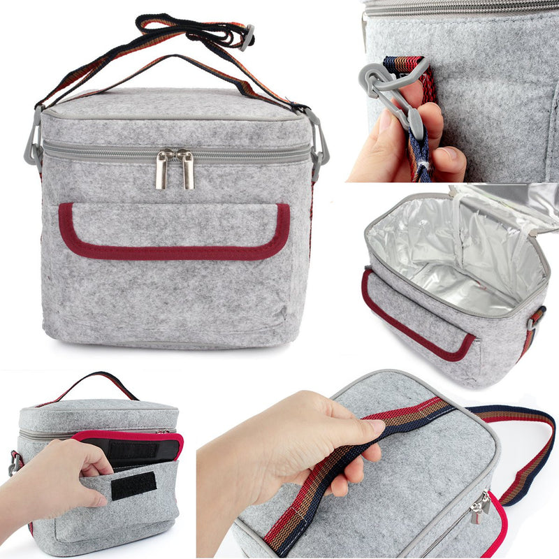 Insulated Thermal Cooler Lunch Storage Box Bag Tote Shoulder Strap Carry Picnic