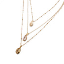 African Style Shell Multi-Layer Necklace Gold Metal Conch-inlaid Gold-rimmed Cavicle Chain Necklace