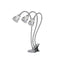 ZANLURE 15W 15LED 360 Rotatable Three Head Grow Light Outdoor Multi-functional Lights LED Work Light with Clip Base-US Plug and Switch