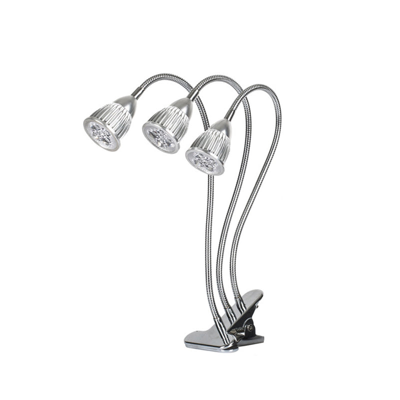 ZANLURE 15W 15LED 360 Rotatable Three Head Grow Light Outdoor Multi-functional Lights LED Work Light with Clip Base-US Plug and Switch
