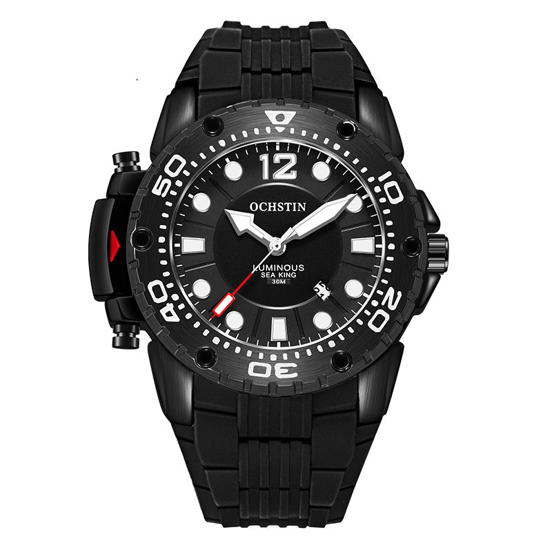 OCHSTIN GQ6124 Waterproof Outdoor Silicone Quartz Watch Luminous Display Men Wrist Watch