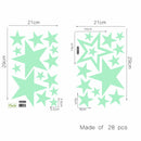 Honana DX-144 38x87CM Fluorescent Glow Hollow Out Stars Wall Sticker
