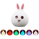 Color Changing Silicone Rabbit Night Light Remote Control Rechargeable Bedside Lamp