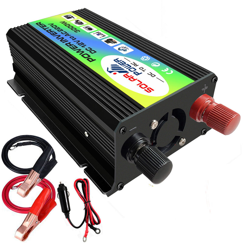 3000W Car Solar Power Inverter DC 12V to AC 110V 220V Dual USB Ports Modified Sine Wave Converter