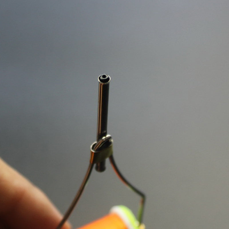 ZANLURE 01 10.5cm Stainless Steel Brass Bobbin Holder Ceramic Ring Cable Winder Fly Tying Tool