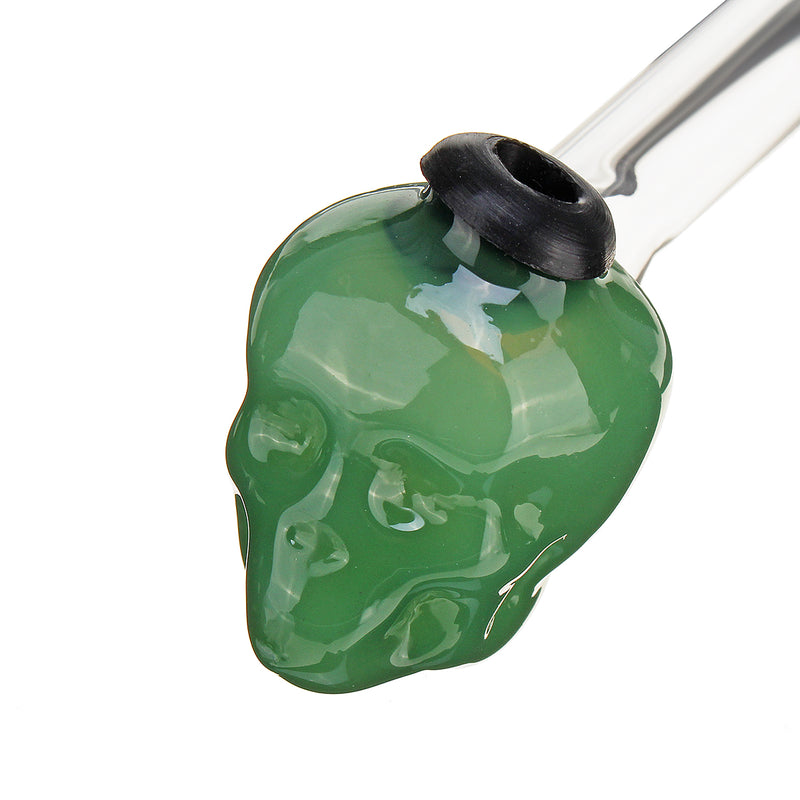 Modern Design 125MM Green Glass Skull Water Pipe Durable