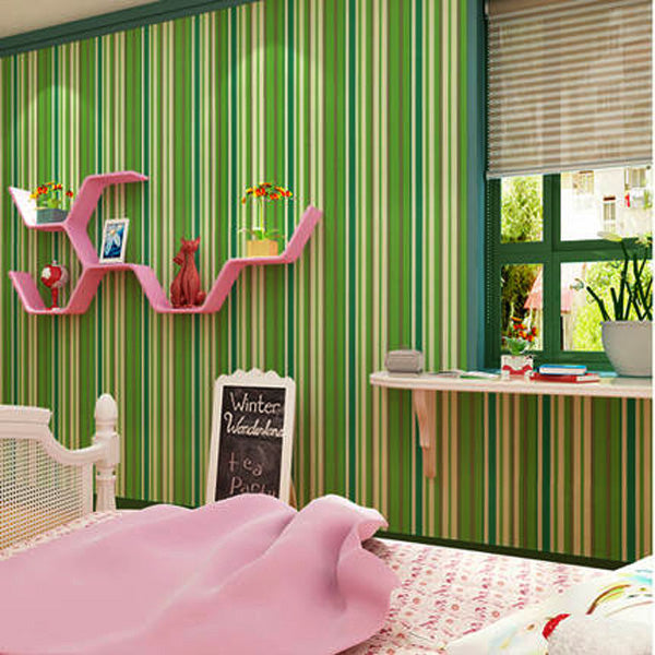 Waterproof Stripe Wallpaper Self Adhesive Wardrobe Door Kitchen Wall Stickers