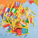 World Map Puzzle Game For Kids Toddler, World Map And National Flags Match