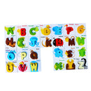 Wooden Alphabet ABC Animal Match Puzzle Flash cards Kids Educational Toys
