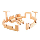 Wooden Block Stacking Game Timber Tower, for All Ages, Have Fun at Outdoor / Yard / Lawn / Camping / Party, Smooth Finish, 51Pcs Blocks & 4Pcs Dice Included
