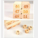 Wooden Block Stacking Game Timber Tower, for All Ages, Have Fun at Outdoor / Yard / Lawn / Camping / Party, Smooth Finish, 51Pcs Blocks & 4Pcs Dice Included