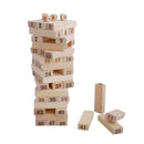 Wooden Block Stacking Game Timber Tower, for All Ages, Have Fun at Outdoor / Yard / Lawn / Camping / Party, Smooth Finish, 51Pcs Blocks & 4Pcs Dice Included
