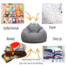 Solid Color Linen Bean Bag Cover Sofa Slipcover Gray