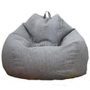 Solid Color Linen Bean Bag Cover Sofa Slipcover Gray