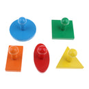 Montessori Wooden Toy - Geometric Shapes Puzzle - 5 Different Color / Shape Geometric Puzzle, Kids Toddlers Child Geometry Learning Aids