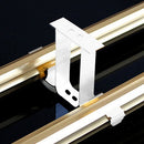 2 Piece Hard Metal Double Drape Curtain Rod Support Bracket Holder Ceiling Mounted