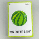 21Pcs Kids Fruits Theme Flash Cards Portable Size With Keyring Organizer