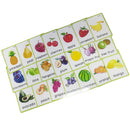21Pcs Kids Fruits Theme Flash Cards Portable Size With Keyring Organizer