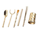 Set of 6 Pieces Chinese Traditional Copper Kung Fu Tea Tools Crafts Utensils