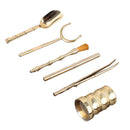 Set of 6 Pieces Chinese Traditional Copper Kung Fu Tea Tools Crafts Utensils