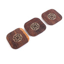 6 Piece Vintage Chinese Creative Solid Wood Teacup Coaster Set Mats and Holder for Drinks Handicraft 8.7x8.7x1cm