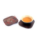 6 Piece Vintage Chinese Creative Solid Wood Teacup Coaster Set Mats and Holder for Drinks Handicraft 8.7x8.7x1cm