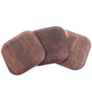 6 Piece Vintage Chinese Creative Solid Wood Teacup Coaster Set Mats and Holder for Drinks Handicraft 8.7x8.7x1cm