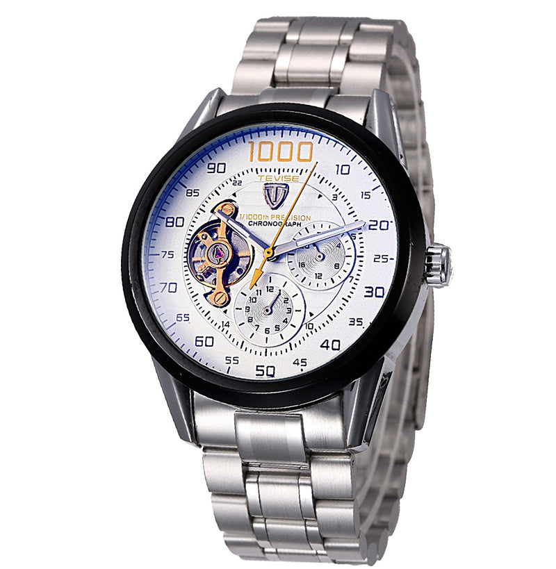 Tevise 8378 Automatic Mechanical Men Watch Count-downn Stainless Steel Wristwatch