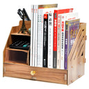 Multi-Function Wooden Desk Storage Racks Office Supplies File Documents Organizer Desktop Bookshelf