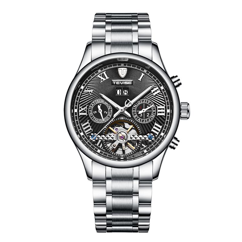 TEVISE 806 Military Wind Male Wristwatch Automatic Stainless Steel Luminous Mechanical Watche