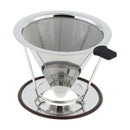 Reusable Double-Deck Coffee Maker Coffee Filter Basket Stainless Steel Filter