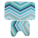 2 Pieces Polyester Fiber Non Slip Toilet Bathmats Carpet Contour Mat Combo, Anti-Skid Water Absorbent Rug