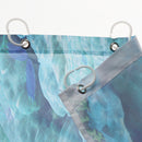 4 Pieces Polyester Fiber Nonslip Bath Mat U-shaped Contour Mat Toilet Lid Cover Shower Curtain Set