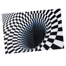 Black & White Checkered 3D Visual Effect Floor Rug Mat Bedroom Carpet 150 x 100cm for Kids Room Nursery