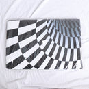 Black & White Checkered 3D Visual Effect Floor Rug Mat Bedroom Carpet 150 x 100cm for Kids Room Nursery