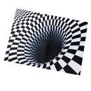 Black & White Checkered 3D Visual Effect Floor Rug Mat Bedroom Carpet 150 x 100cm for Kids Room Nursery