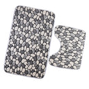 2 Pieces Polyester Fiber Nonslip Bath Mat U-Shaped Contour Mat Combo
