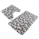 2 Pieces Polyester Fiber Nonslip Bath Mat U-Shaped Contour Mat Combo