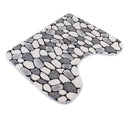 2 Pieces Polyester Fiber Nonslip Bath Mat U-Shaped Contour Mat Combo