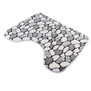2 Pieces Polyester Fiber Nonslip Bath Mat U-Shaped Contour Mat Combo