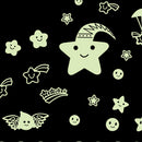 Wall Decals Stickers DIY Art Smile Face Fluorescent Sticker for Kids