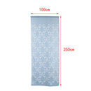 Decorative Embroidery Blue Voile Curtain Drapery Tulle Sheer Panels 1x2.5m Rod Pocket