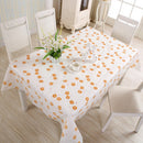 PVC European Countryside Waterproof Table Cloth Disposable Table Cover Sakura Orange Printed for Garden Home Wedding
